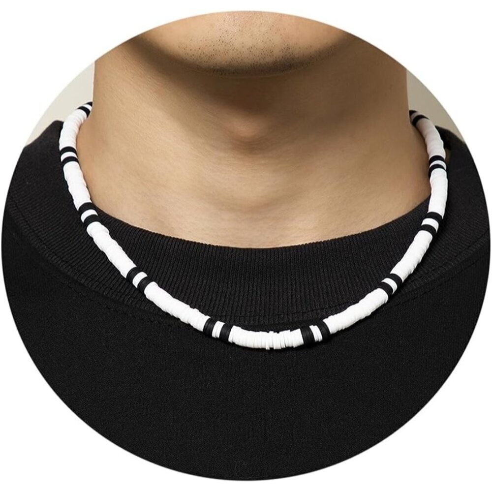 🆕Men White Puka Shell Necklace Trendy Summer Beach Sea Beaded Hawaiian Jewelry